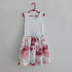Place White and Pink Floral Kids Dress
